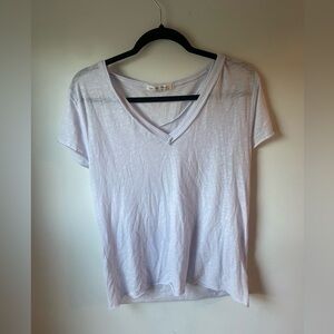 We The Free Light Purple Sheer V Neck Casual Short Sleeve Oversized Small (J)